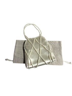 Dolce Vita Serilda Pearl Handbag in Ivory Satin